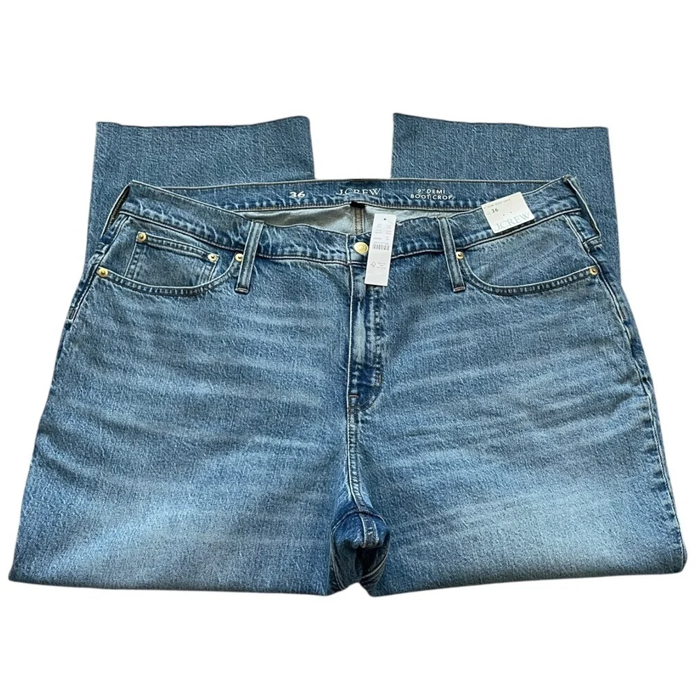 NWT J. Crew Demi Boot Crop Jeans Ruby Wash Blue Denim Size 36 Style #BX773